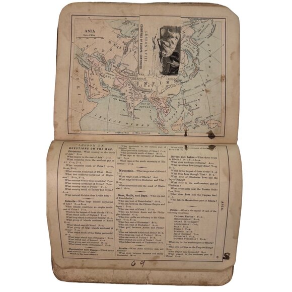 Colton's New Introductory Geography 1875 Hardback Book D. D. Merrill Damage READ - Picture 14 of 16